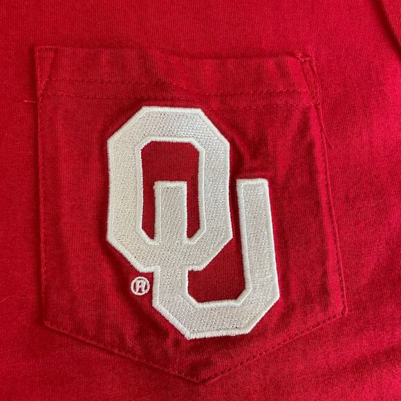 Mitchell & Ness Oklahoma Sooners OU Red Pocket T-Shirt Men Medium? Pit to Pit 20 - Picture 5 of 7